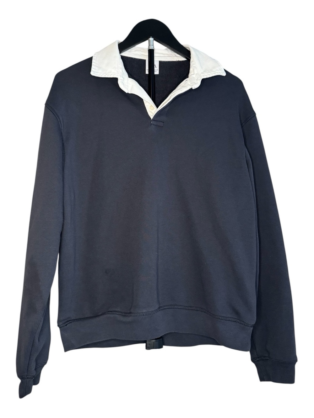 Zara Navy Collared Sweatshirt